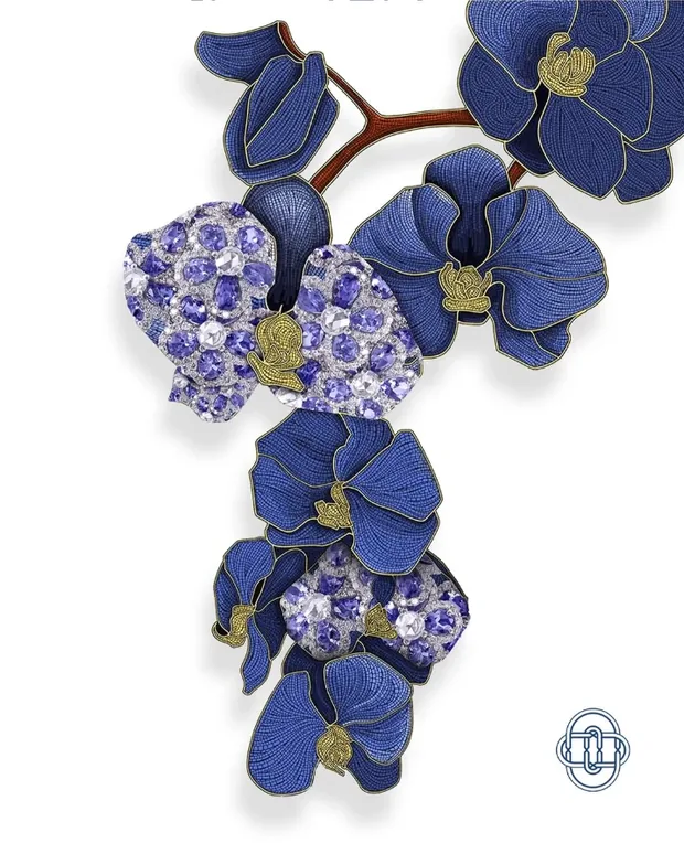 Anand Ranawat blue orchid high-jewellery artwork